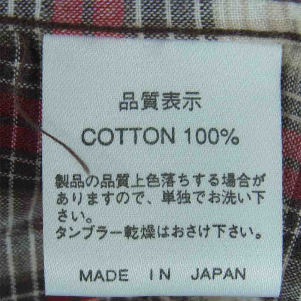 THE FLAT HEAD ザフラットヘッド GLORY PARK グローリーパーク 半袖 チェック ウエスタン シャツ レッド系 ホワイト系 38【美品】【中古】