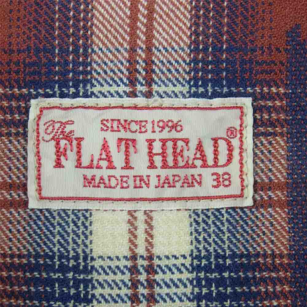 THE FLAT HEAD ザフラットヘッド F-SCW-004L NATIVE CHECK WESTERN SHIRT ネイティヴ チェック ウエスタン 長袖 シャツ レッド系 ブルー系 38【美品】【中古】