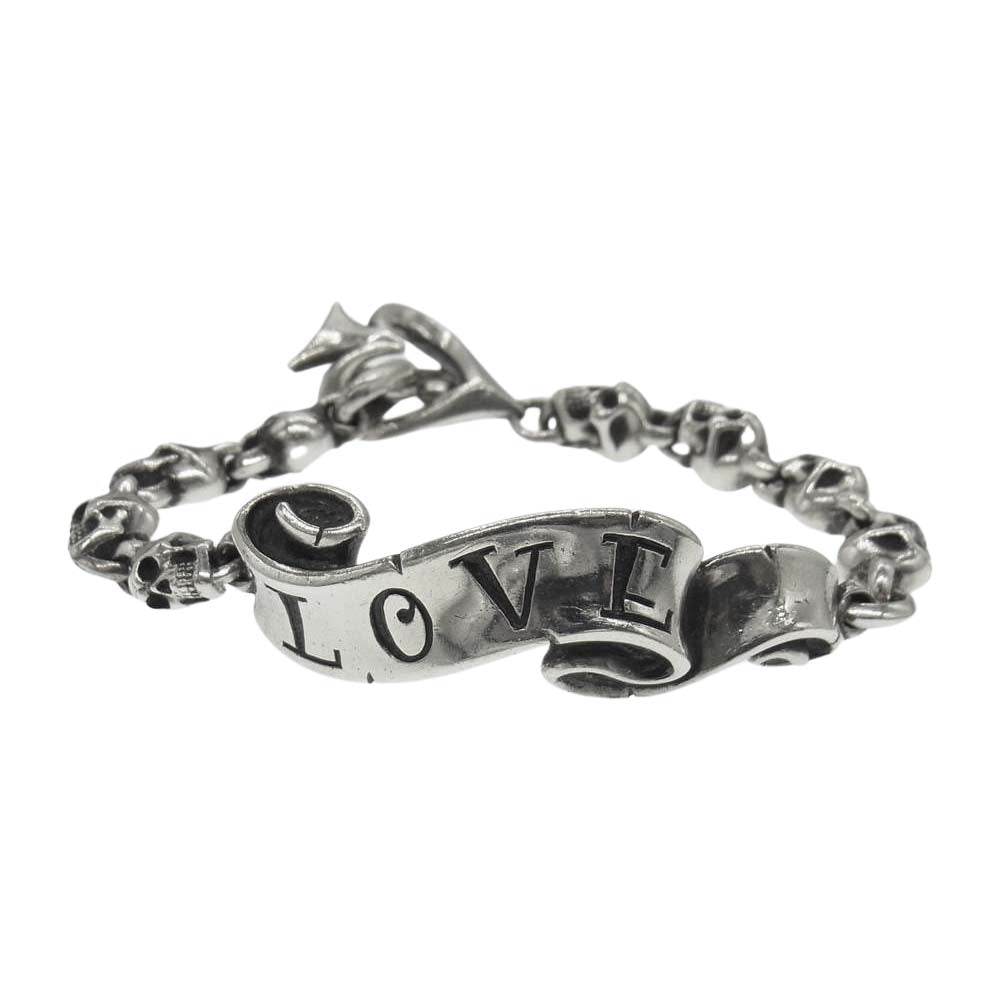 RAT RACE ラットレース Message On Ribbon Cross Bone Bracelet LOVE ラブ メッセージ リボン ブレスレット シルバー系【中古】