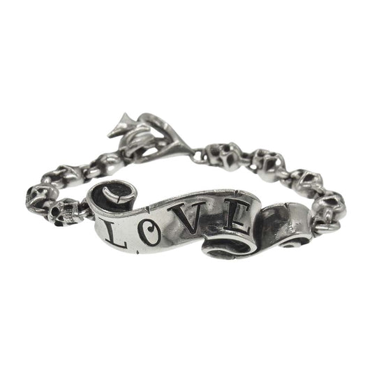 RAT RACE ラットレース Message On Ribbon Cross Bone Bracelet LOVE ラブ メッセージ リボン ブレスレット シルバー系【中古】