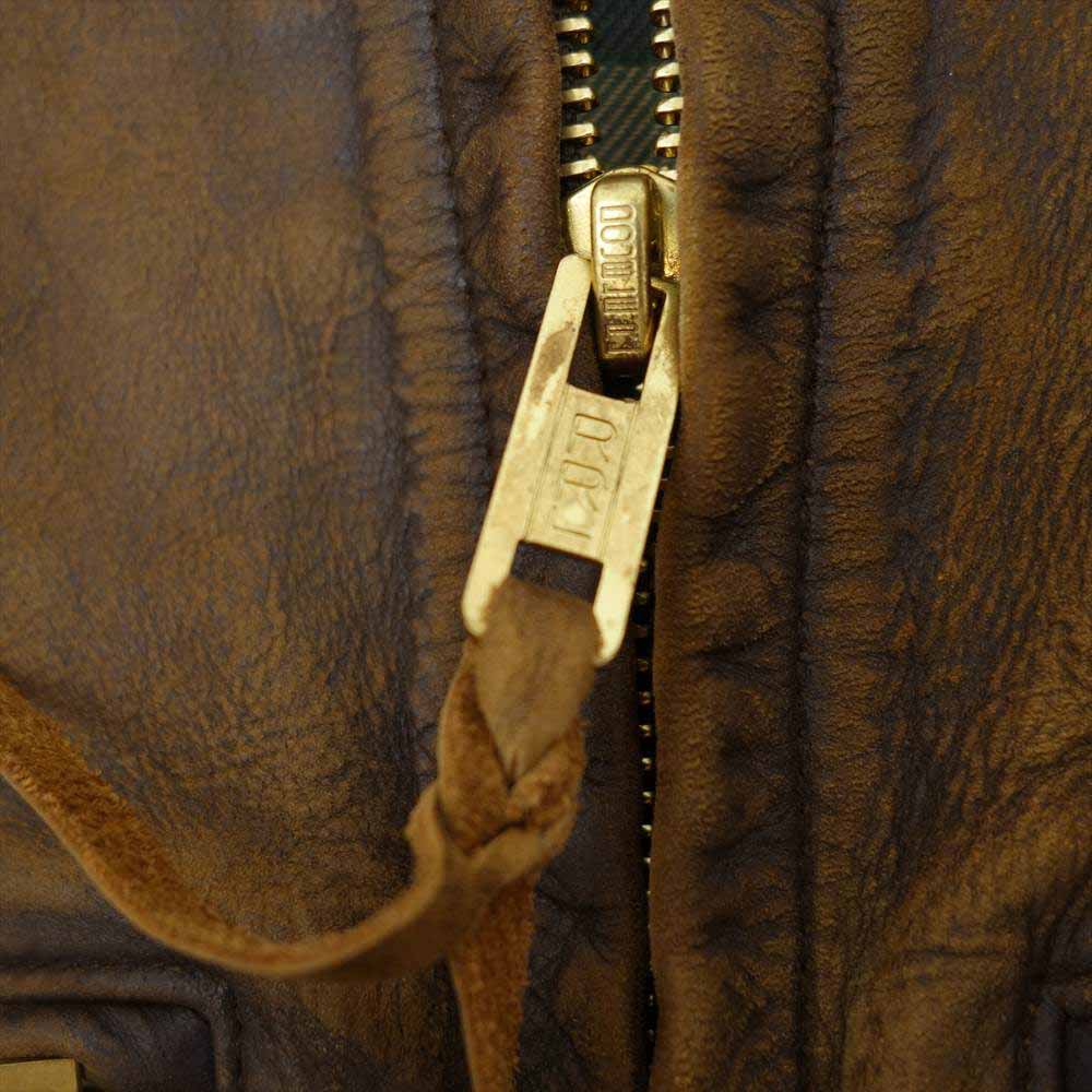 RRL ダブルアールエル カウハイド タンニン鞣し加工 シングル レザー ライダース ジャケット ブラウン系 XS【新古品】【未使用】【中古】