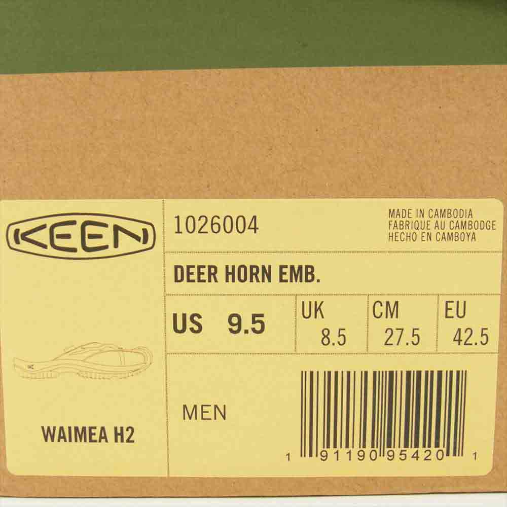 サウスツーウエストエイト 1026004 × KEEN キーン DEER HORN EMB WAIMEA H2 ディアホーン 刺繍 サンダル ブラック系 US9.5【新古品】【未使用】【中古】
