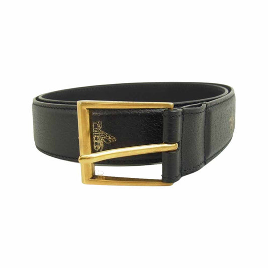 GUCCI グッチ 495125 DJ2KT Bee STAR ビー スター レザー ベルト ブラック系【中古】