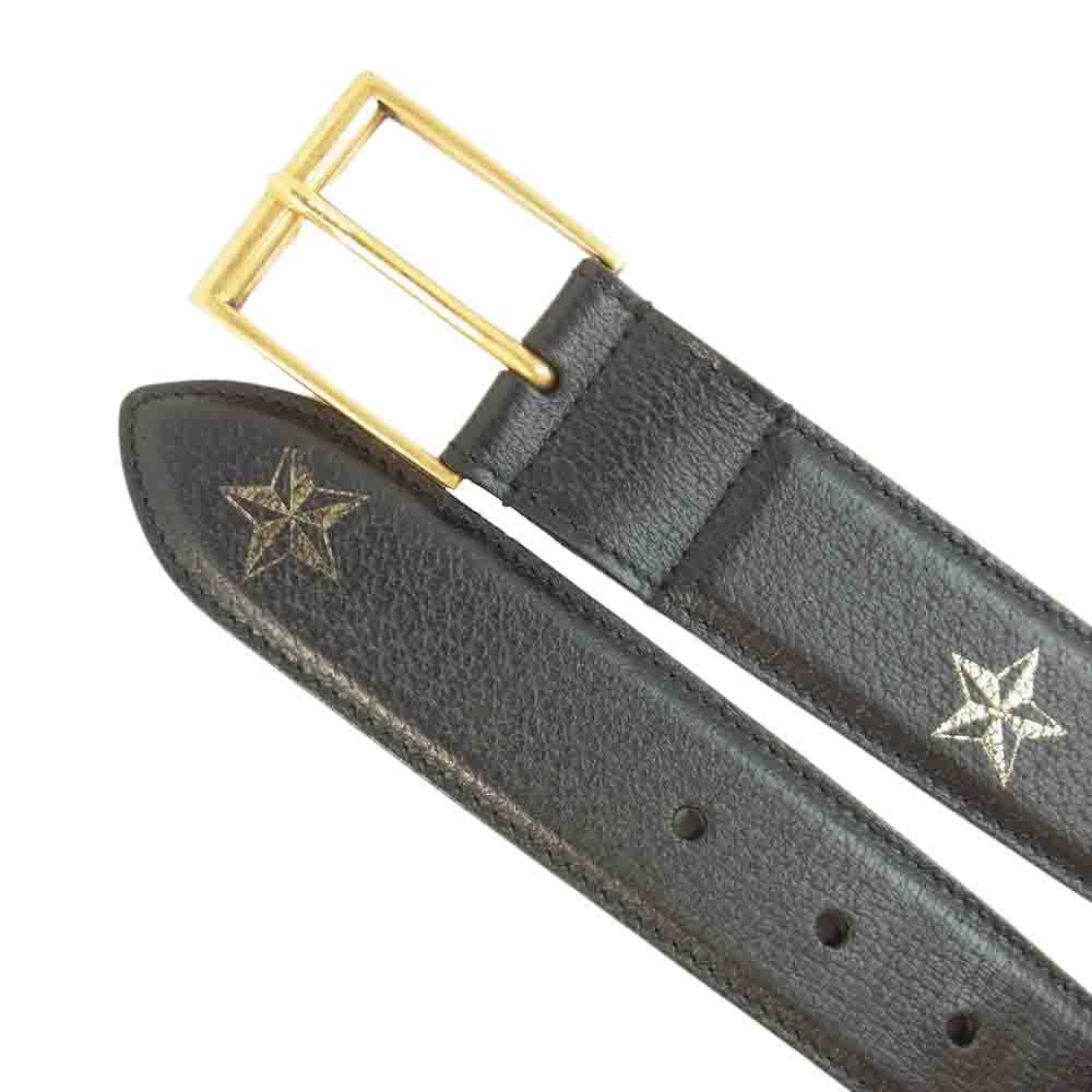 GUCCI グッチ 495125 DJ2KT Bee STAR ビー スター レザー ベルト ブラック系【中古】