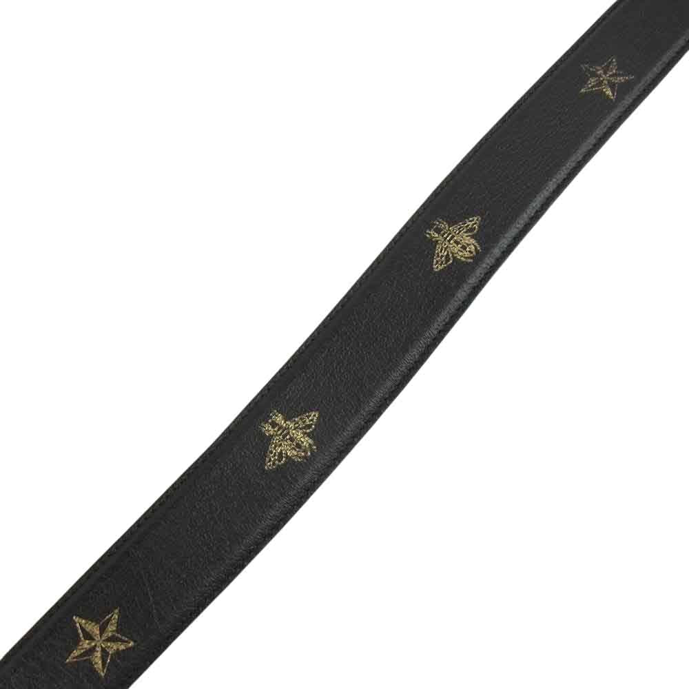GUCCI グッチ 495125 DJ2KT Bee STAR ビー スター レザー ベルト ブラック系【中古】