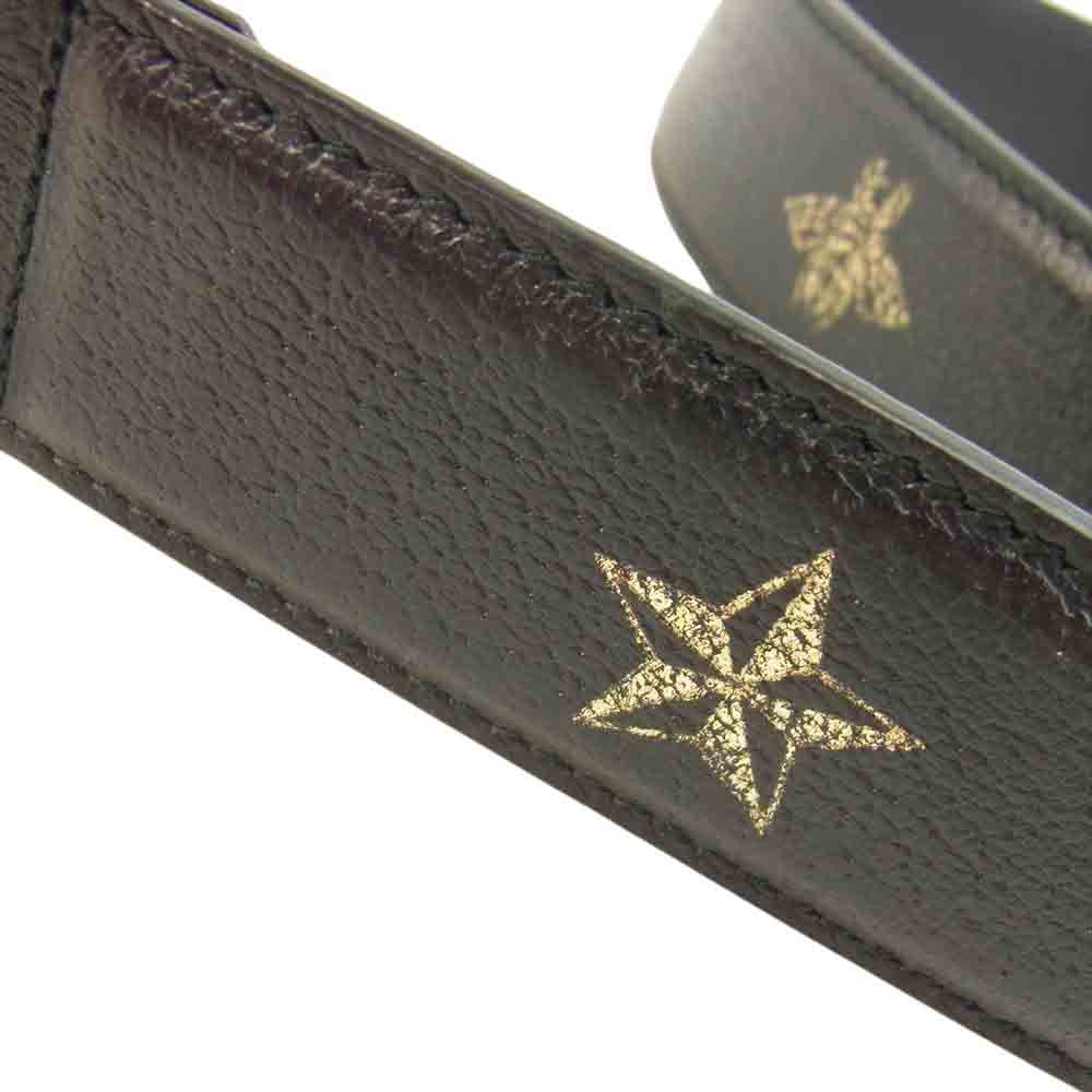 GUCCI グッチ 495125 DJ2KT Bee STAR ビー スター レザー ベルト ブラック系【中古】