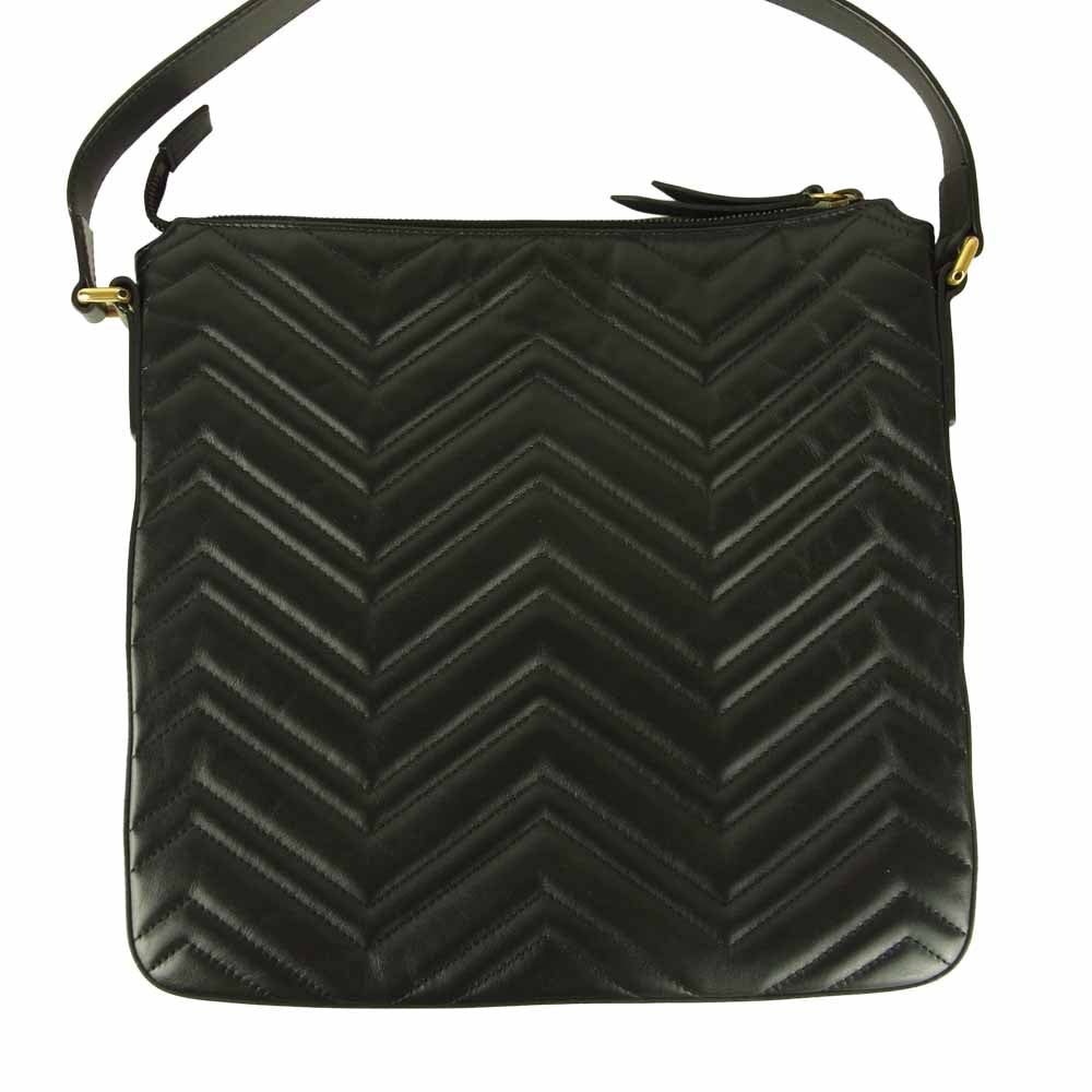GUCCI グッチ 523369 GGマーモント キルティング ショルダーバッグ  DTDHT 1000 ブラック系【中古】