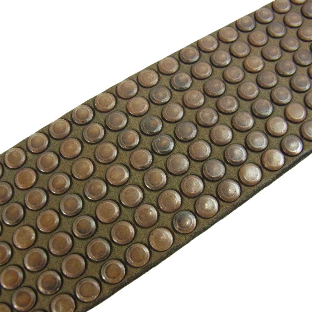 HTC エイチティーシー 10000 Studs フルスタッズ レザー ベルト グリーン系【中古】
