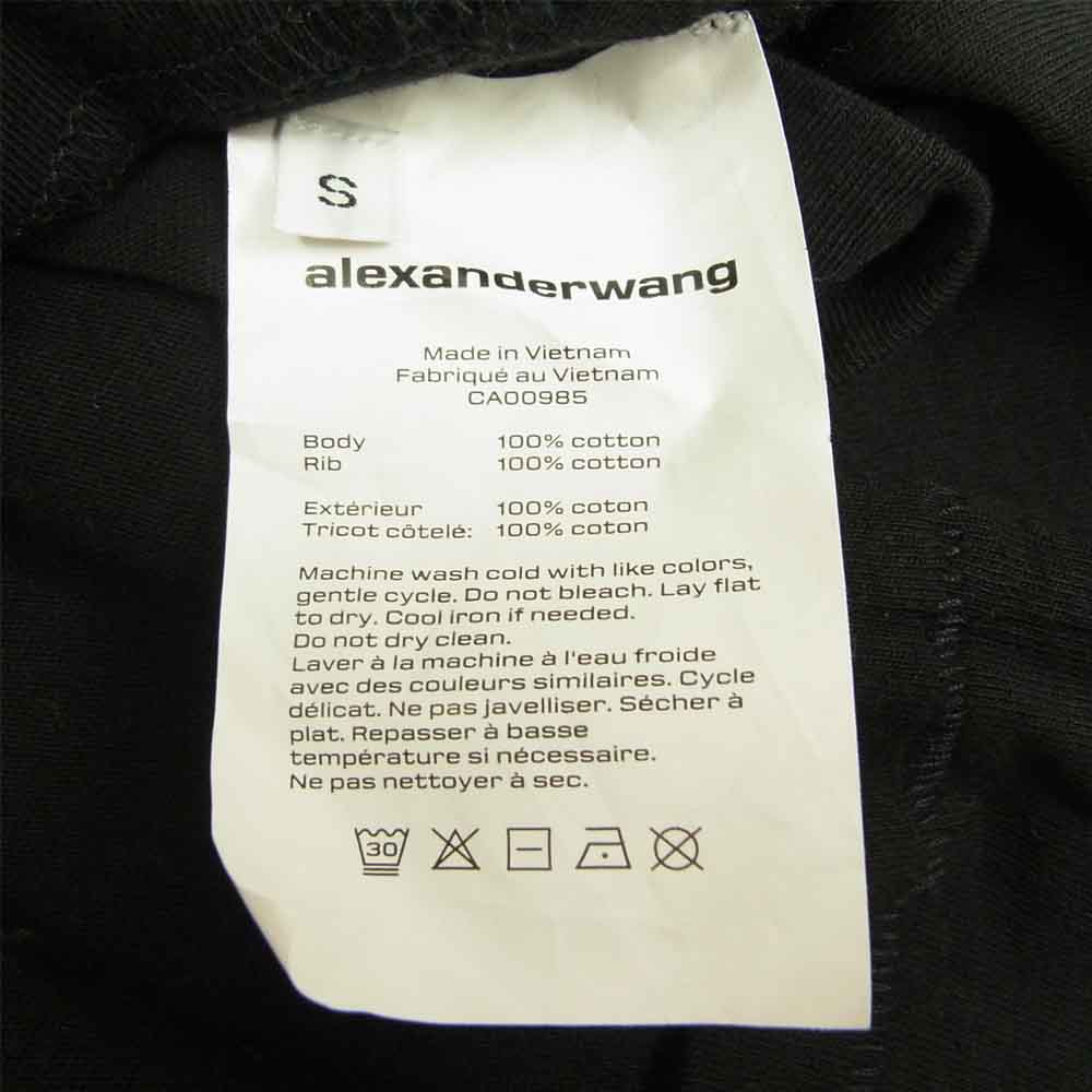 Alexander Wang アレキサンダーワン CA00985 ポケット付き ショート丈 半袖 Tシャツ ブラック ブラック系 S【中古】