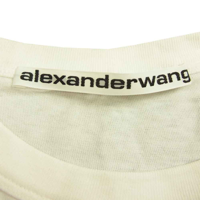 Alexander Wang アレキサンダーワン CA00985 ポケット付き ショート丈 半袖 Tシャツ ホワイト ホワイト系 S【中古】