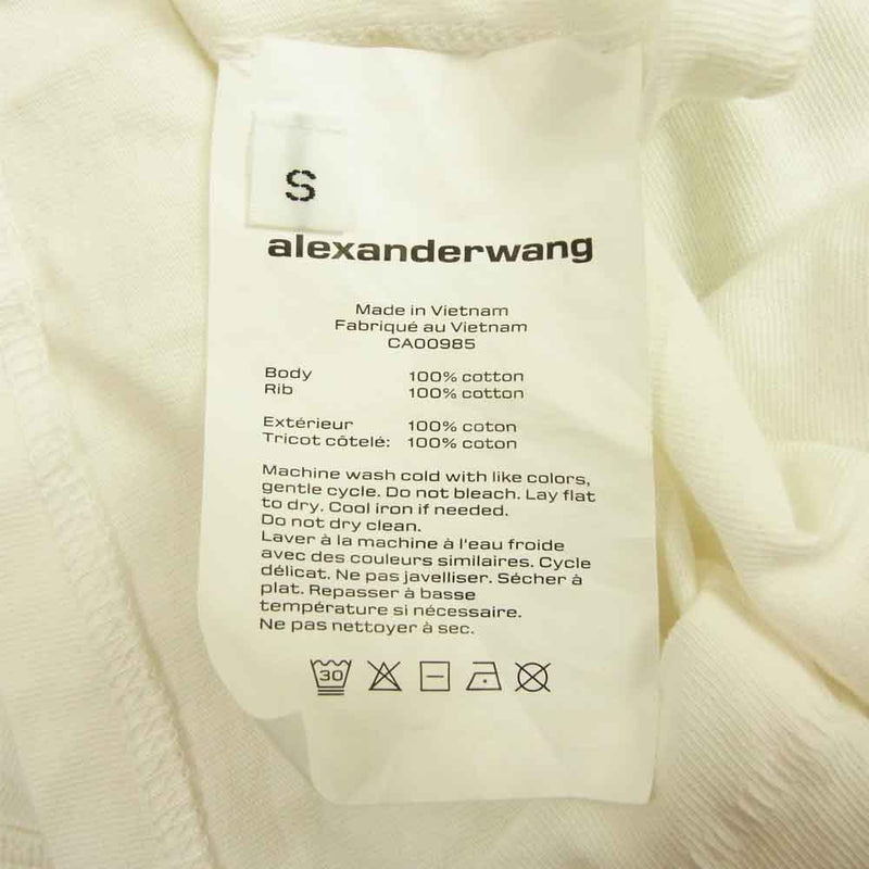 Alexander Wang アレキサンダーワン CA00985 ポケット付き ショート丈 半袖 Tシャツ ホワイト ホワイト系 S【中古】