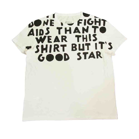 MAISON MARGIELA メゾンマルジェラ 20SS S51GC0482 S22816 1ライン ジャパンタグ 20SS S51GC0482 S22816 AIDS エイズT チャリティ クルーネック 半袖 Tシャツ カットソー ホワイト系 S【中古】