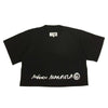 MAISON MARGIELA メゾンマルジェラ MM6 21SS S62GD0086 ロゴ プリント クロップド 半袖 Tシャツ ブラック ブラック系 S【美品】【中古】