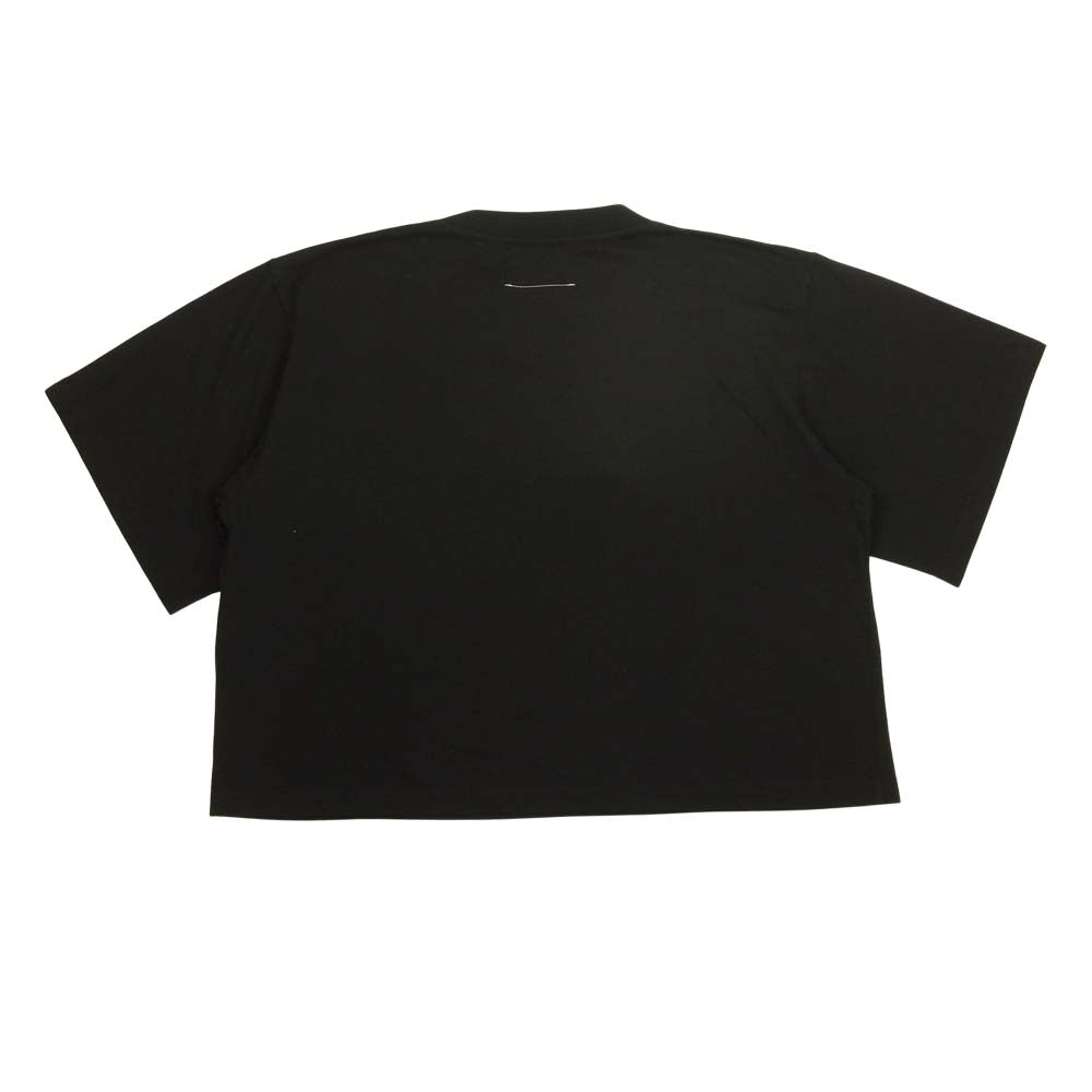 MAISON MARGIELA メゾンマルジェラ MM6 21SS S62GD0086 ロゴ プリント クロップド 半袖 Tシャツ ブラック ブラック系 S【美品】【中古】