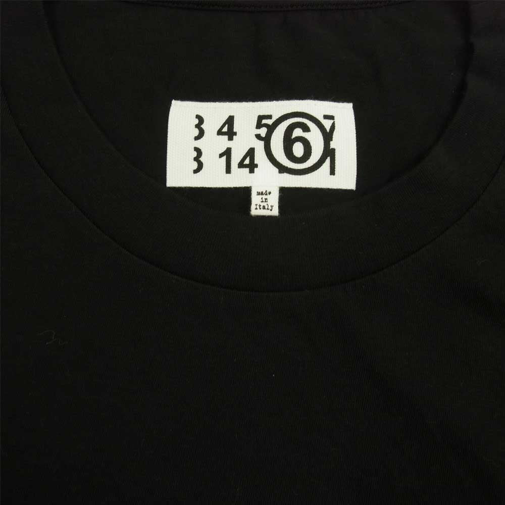 MAISON MARGIELA メゾンマルジェラ MM6 21SS S62GD0086 ロゴ プリント クロップド 半袖 Tシャツ ブラック ブラック系 S【美品】【中古】