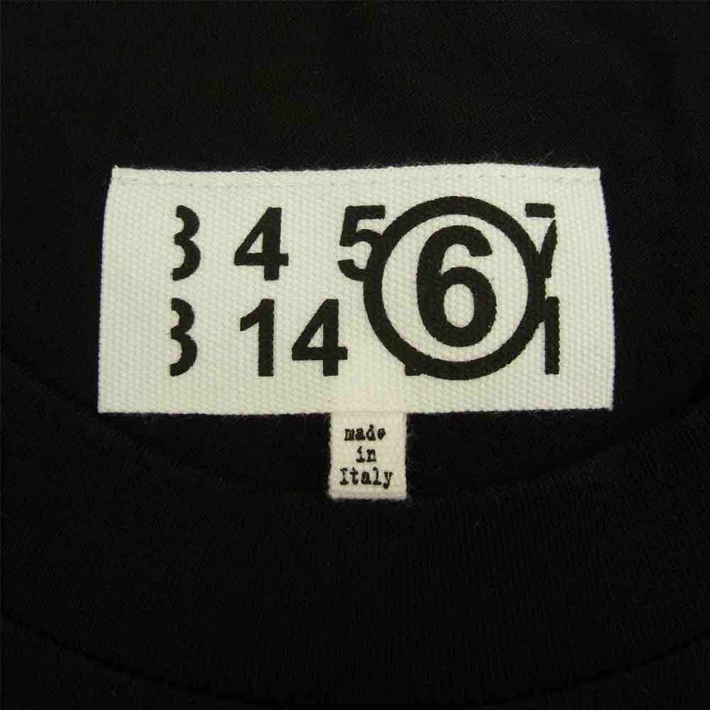 MAISON MARGIELA メゾンマルジェラ MM6 21SS S62GD0086 ロゴ プリント クロップド 半袖 Tシャツ ブラック ブラック系 S【美品】【中古】