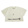 MAISON MARGIELA メゾンマルジェラ 21SS S62GD0086 MM6 21SS S62GD0086 ロゴ プリント クロップド 半袖 Tシャツ ホワイト ホワイト系 S【極上美品】【中古】