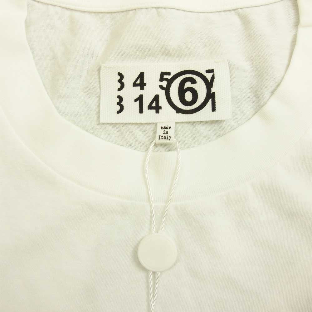 MAISON MARGIELA メゾンマルジェラ 21SS S62GD0086 MM6 21SS S62GD0086 ロゴ プリント クロップド 半袖 Tシャツ ホワイト ホワイト系 S【極上美品】【中古】