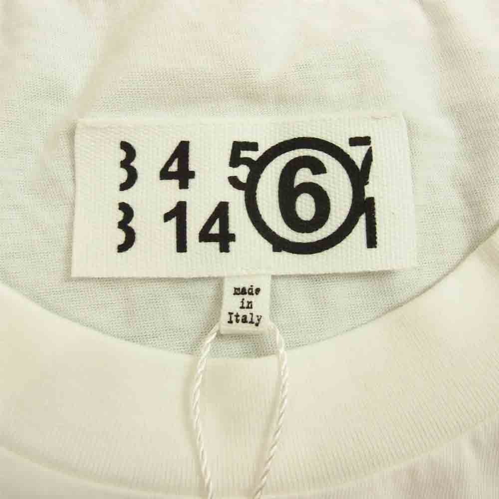 MAISON MARGIELA メゾンマルジェラ 21SS S62GD0086 MM6 21SS S62GD0086 ロゴ プリント クロップド 半袖 Tシャツ ホワイト ホワイト系 S【極上美品】【中古】