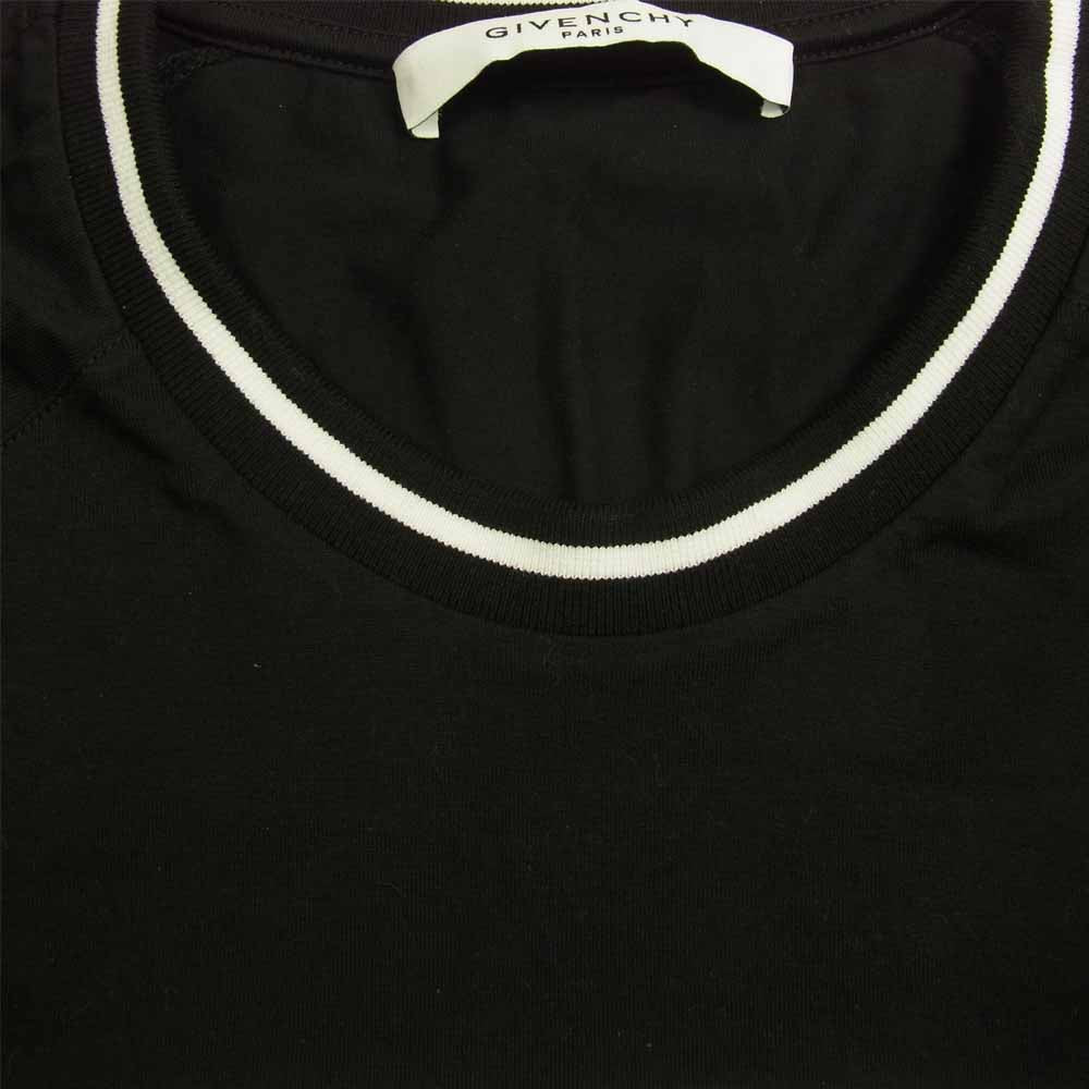 GIVENCHY ジバンシィ BM70KU3002 ジャパンタグ 4G CONTRAST LOGO TEE コントラスト ライン ロゴ Tシャツ ブラック系 S【美品】【中古】