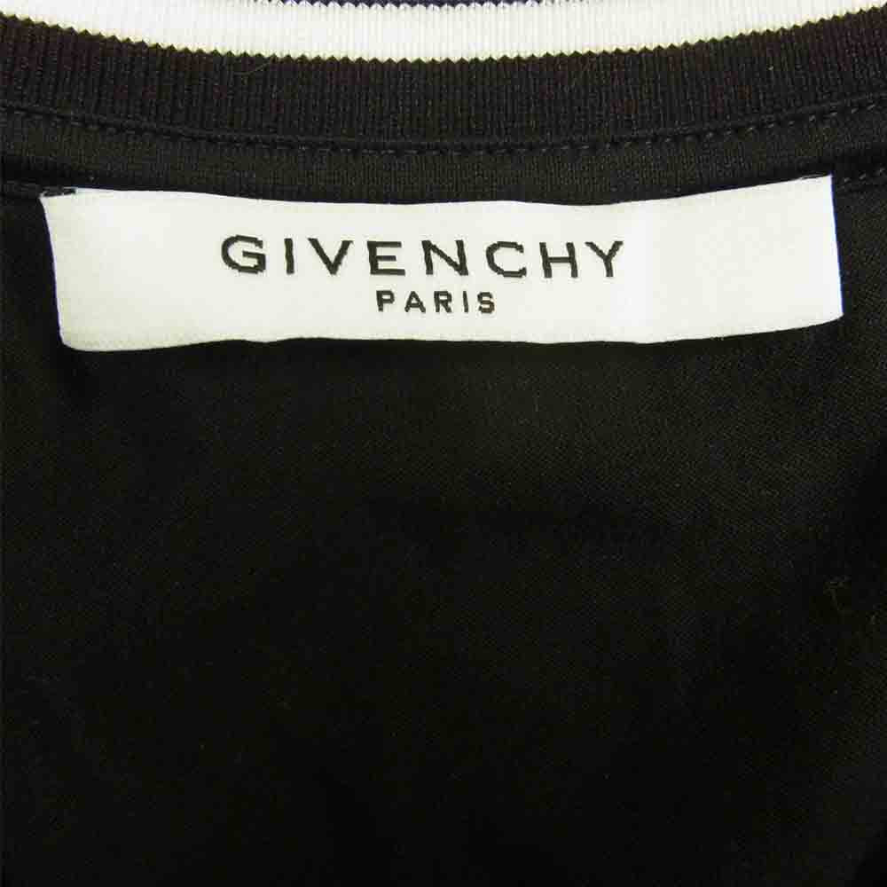 GIVENCHY ジバンシィ BM70KU3002 ジャパンタグ 4G CONTRAST LOGO TEE コントラスト ライン ロゴ Tシャツ ブラック系 S【美品】【中古】