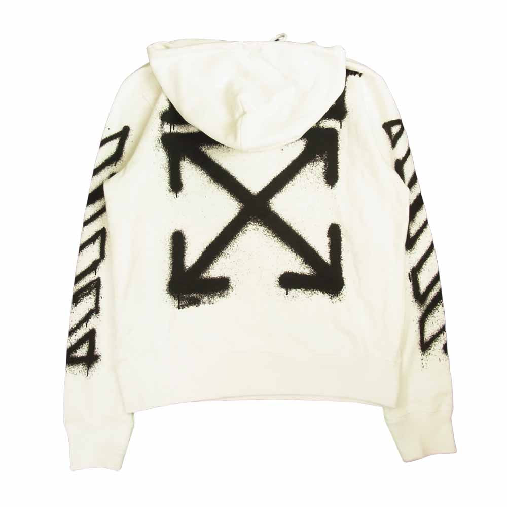 OFF-WHITE オフホワイト 0MBB034S21FLE0040110 SPRAY MARKER SLIM HOODIE スプレー マーカー スリムフィット ロゴ フーディ パーカー ホワイト系 M【中古】