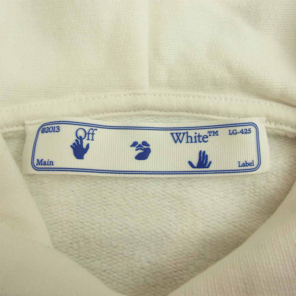 OFF-WHITE オフホワイト 0MBB034S21FLE0040110 SPRAY MARKER SLIM HOODIE スプレー マーカー スリムフィット ロゴ フーディ パーカー ホワイト系 M【中古】