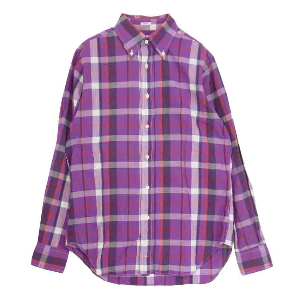 INDIVIDUALIZED SHIRTS インディビジュアライズドシャツ ボタンダウン チェック シャツ パープル系 15/33【中古】