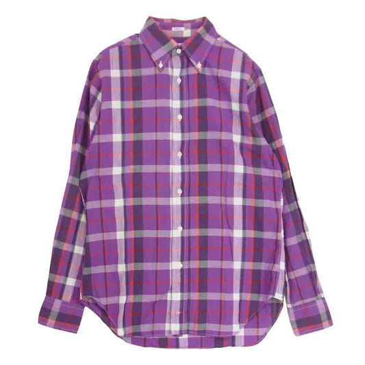 INDIVIDUALIZED SHIRTS インディビジュアライズドシャツ ボタンダウン チェック シャツ パープル系 15/33【中古】