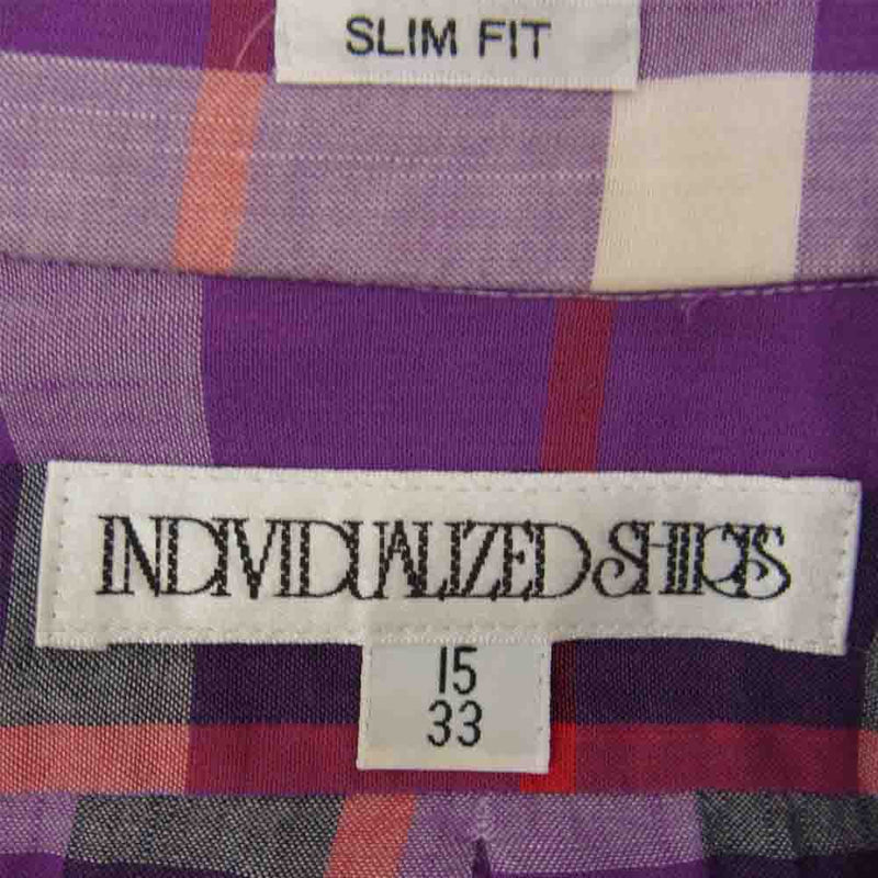 INDIVIDUALIZED SHIRTS インディビジュアライズドシャツ ボタンダウン チェック シャツ パープル系 15/33【中古】