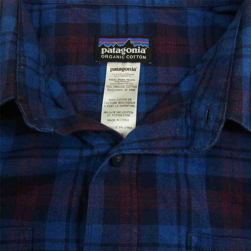 patagonia パタゴニア 14AW 53837 14年製 L/S Pima Cotton Shirts ロングスリーブ ピマ コットン シャツ ブルー系 M【中古】