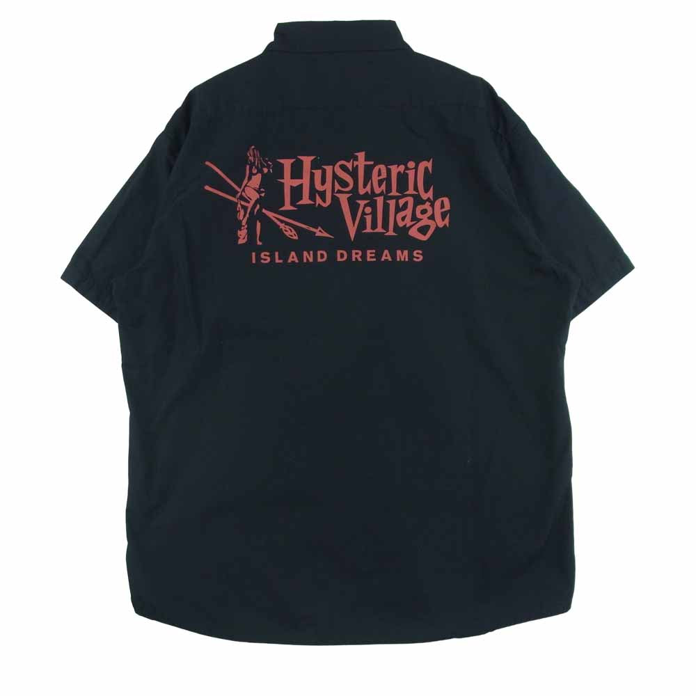 HYSTERIC GLAMOUR ヒステリックグラマー 02172AH08 HYS VILLAGE エンジニア 半袖 シャツ ブラック系 L【中古】
