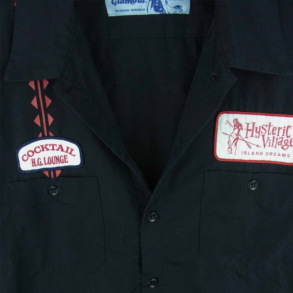 HYSTERIC GLAMOUR ヒステリックグラマー 02172AH08 HYS VILLAGE エンジニア 半袖 シャツ ブラック系 L【中古】