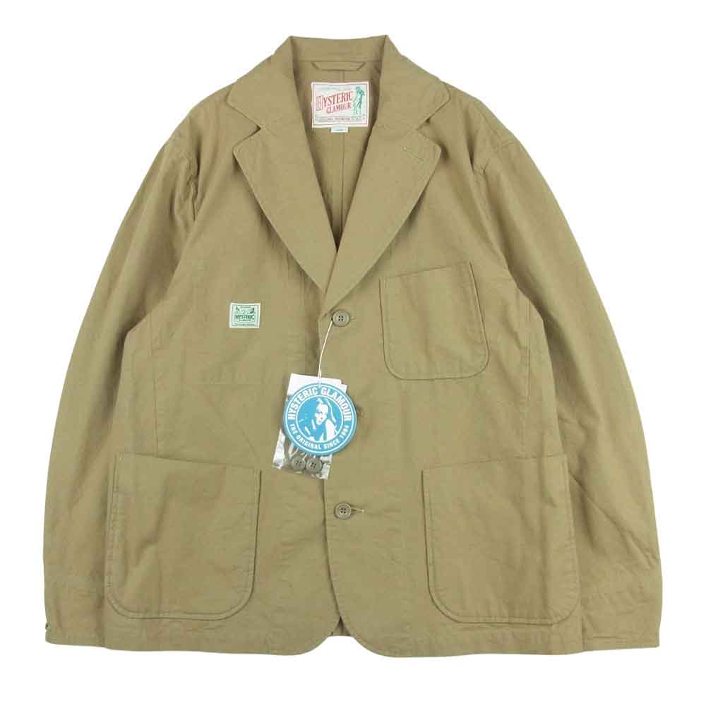HYSTERIC GLAMOUR ヒステリックグラマー 02203AB09 INCREDIBLE 3ツ釦 テーラード ジャケット ベージュ系 L【新古品】【未使用】【中古】