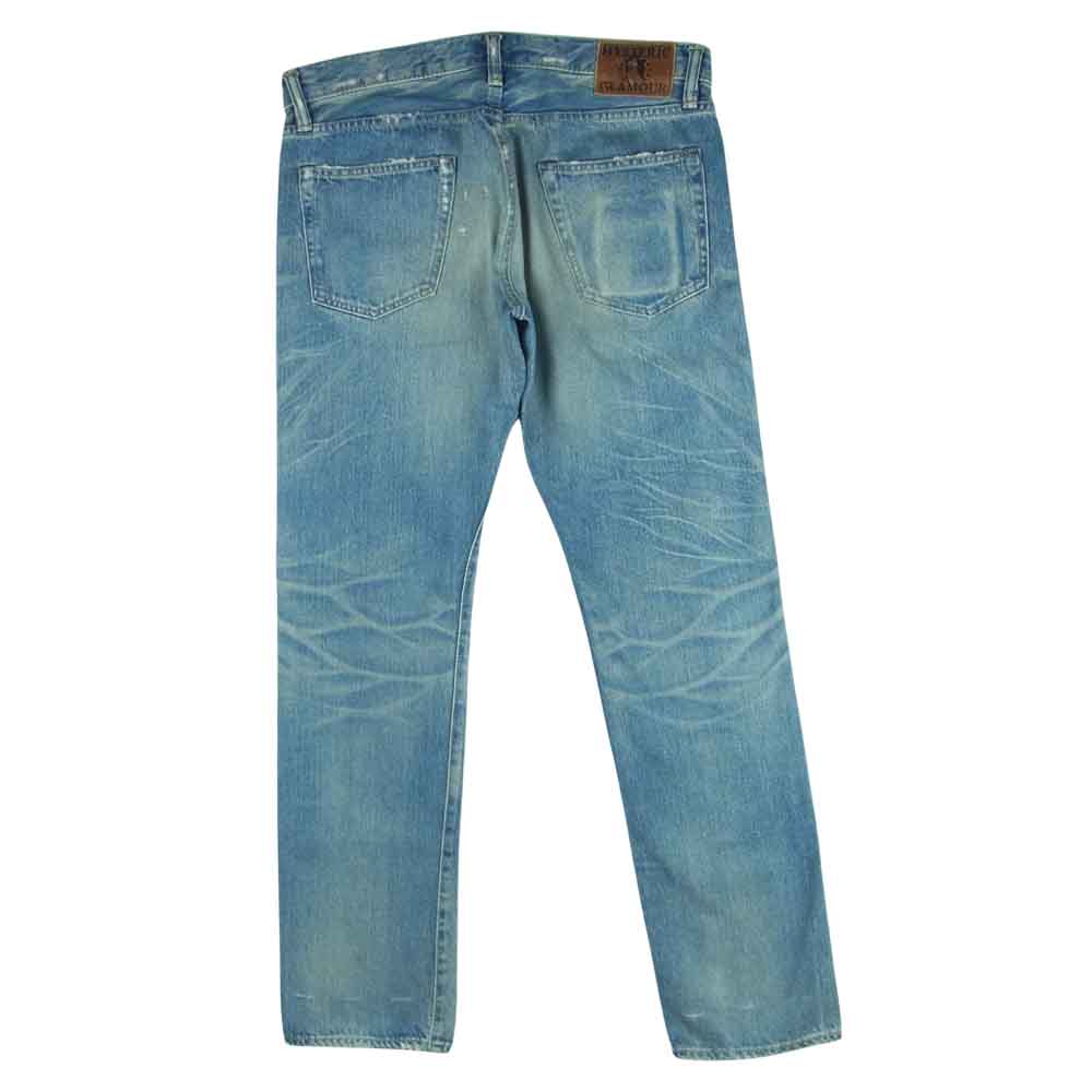 HYSTERIC GLAMOUR ヒステリックグラマー 0204AP06 CPR加工 スタッズ ボタンフライ デニム パンツ インディゴブルー系 32【中古】