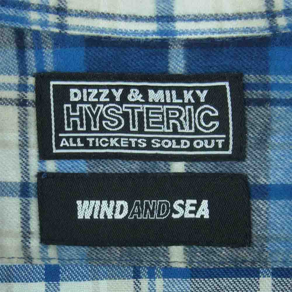 HYSTERIC GLAMOUR ヒステリックグラマー WDS-HYS-3-04 WINDANDSEA ウィンダンシー CHECK SHIRT チェック 長袖 シャツ ブルー系 XL【極上美品】【中古】