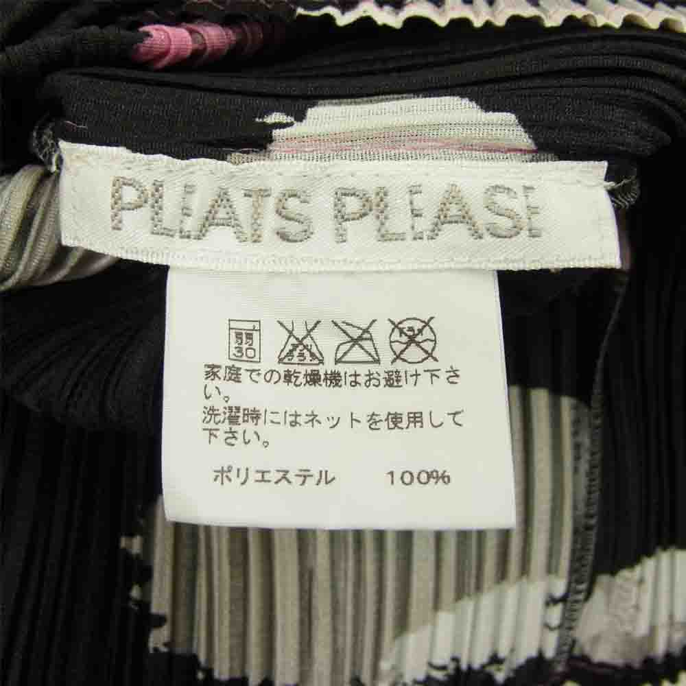 PLEATS PLEASE プリーツプリーズ イッセイミヤケ PP93-JG123 プリーツ加工 七分袖 ドット カットソー ブラック系 3【中古】