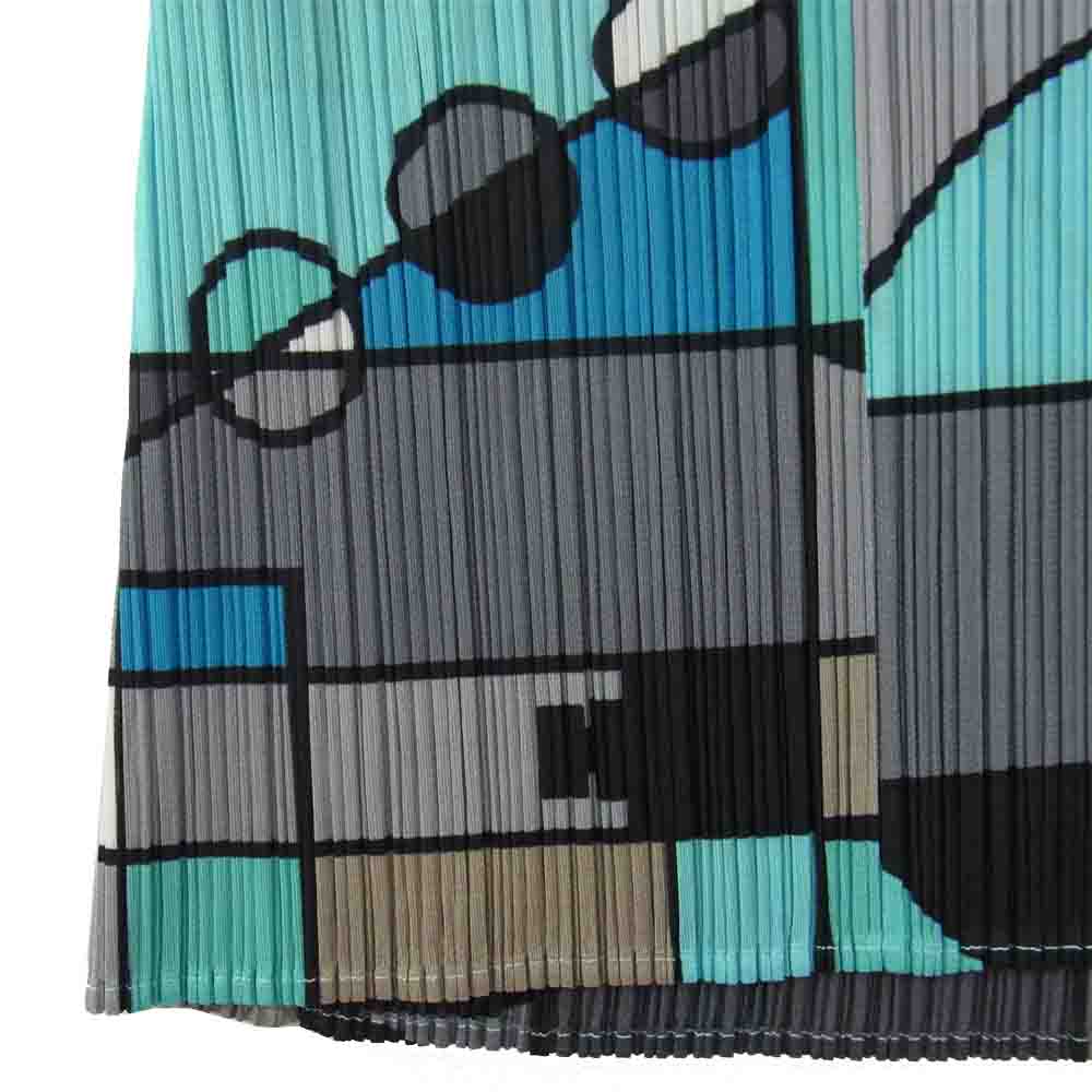 PLEATS PLEASE プリーツプリーズ イッセイミヤケ PP81-JG635 プリーツ加工 総柄 スカート ブルー ブルー系 3【美品】【中古】