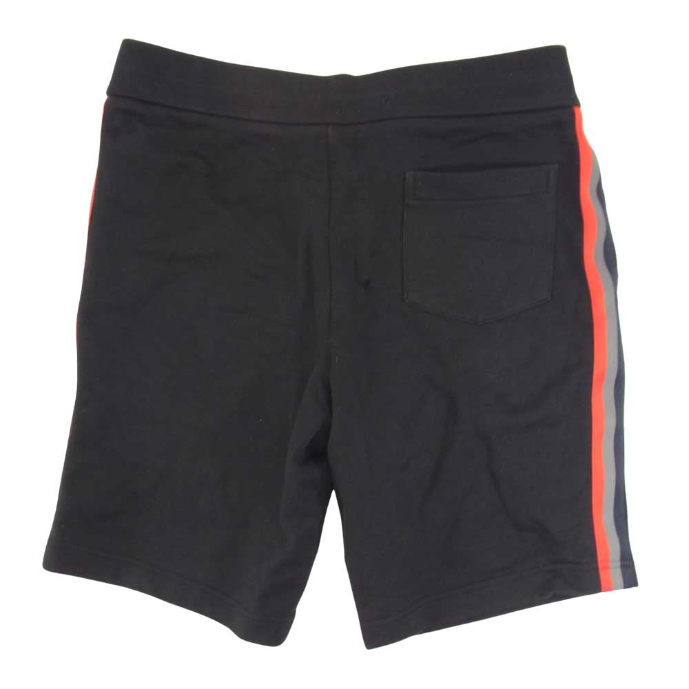MONCLER モンクレール PANTALONE CORTO トリコロールサイドライン スウェット ショーツ ハーフパンツ ブラック系 M【中古】