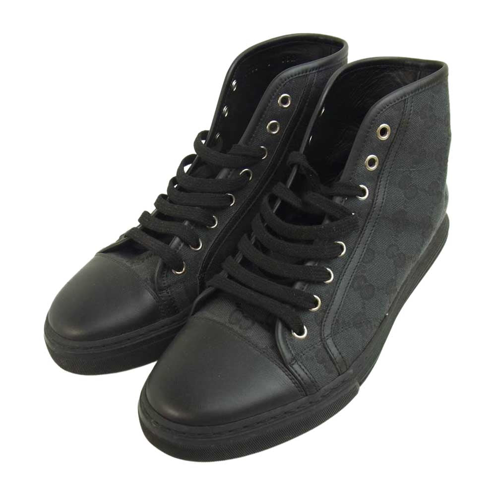 GUCCI グッチ GGキャンバス ハイカット スニーカー ブラック系 6【中古】