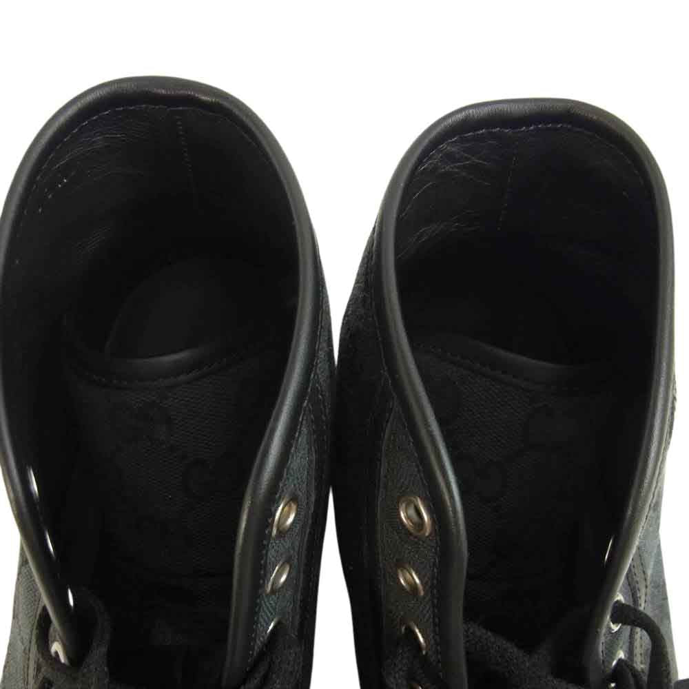 GUCCI グッチ GGキャンバス ハイカット スニーカー ブラック系 6【中古】