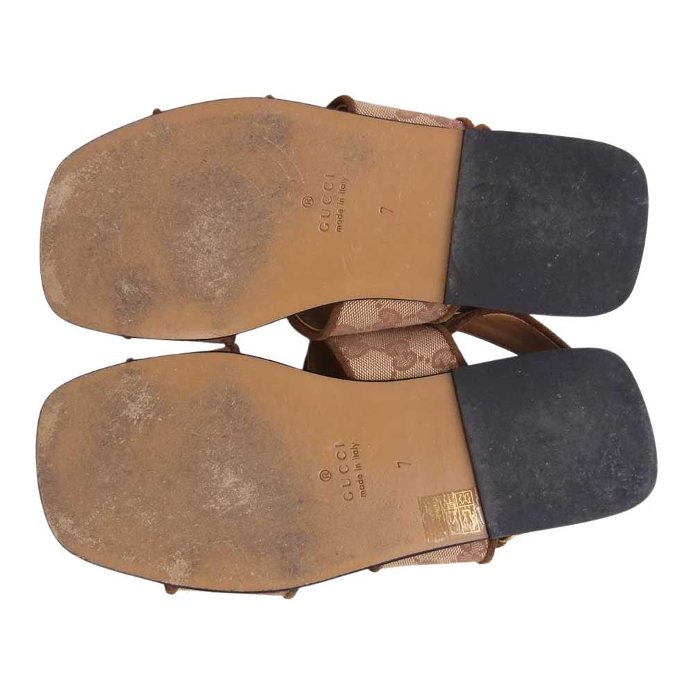 GUCCI グッチ GGキャンバス ストラップ サンダル マルチカラー系 7【中古】