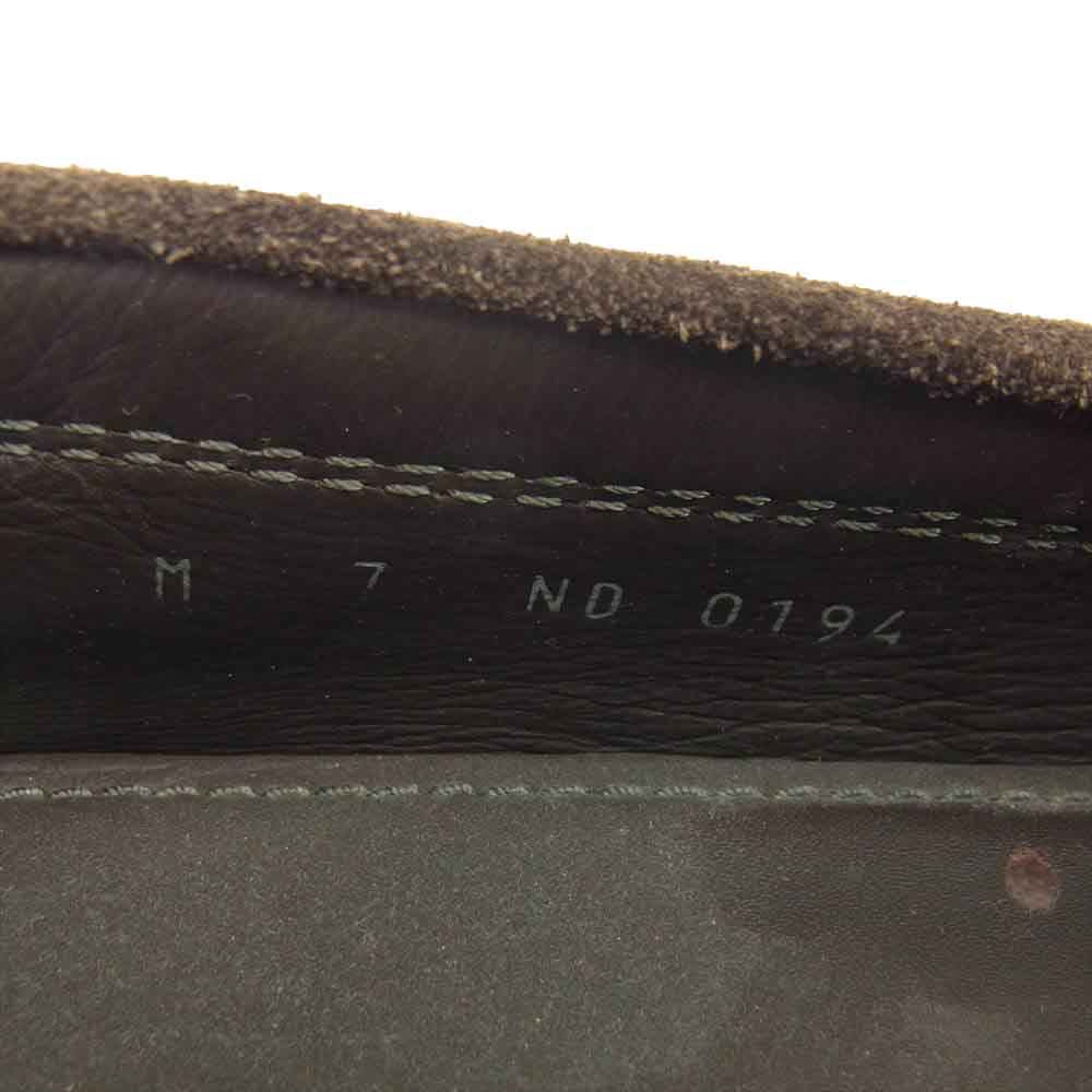 LOUIS VUITTON ルイ・ヴィトン ダミエ レザー スエード スリッポン ドライビング シューズ ダークブラウン系 7【中古】