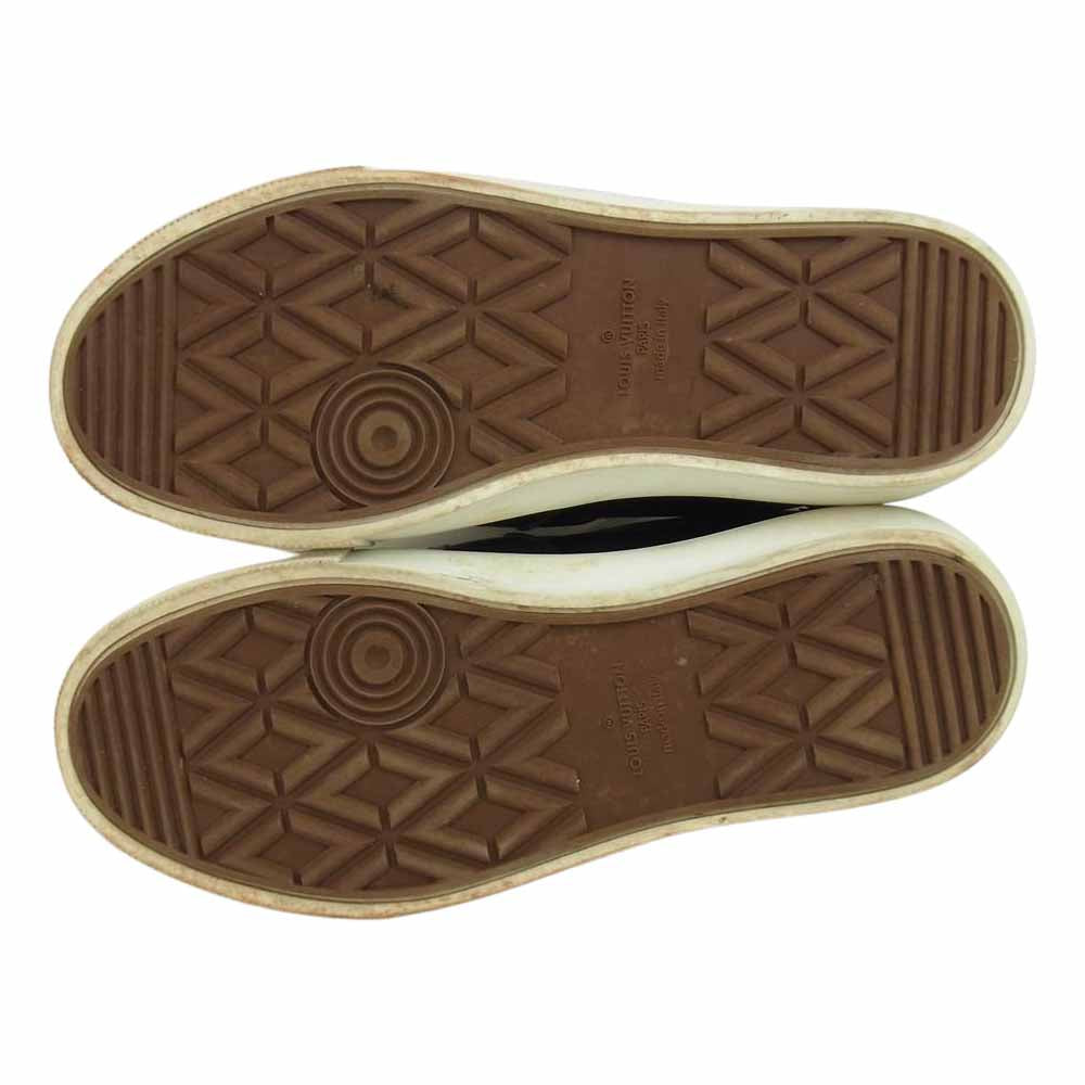 LOUIS VUITTON ルイ・ヴィトン LVロゴ レザー スリッポン スニーカー ネイビー系 6【中古】
