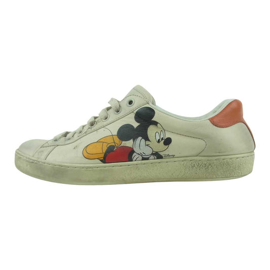 GUCCI グッチ × Disney ディズニー ミッキー 603697 ローカット スニーカー オフホワイト系 6【中古】
