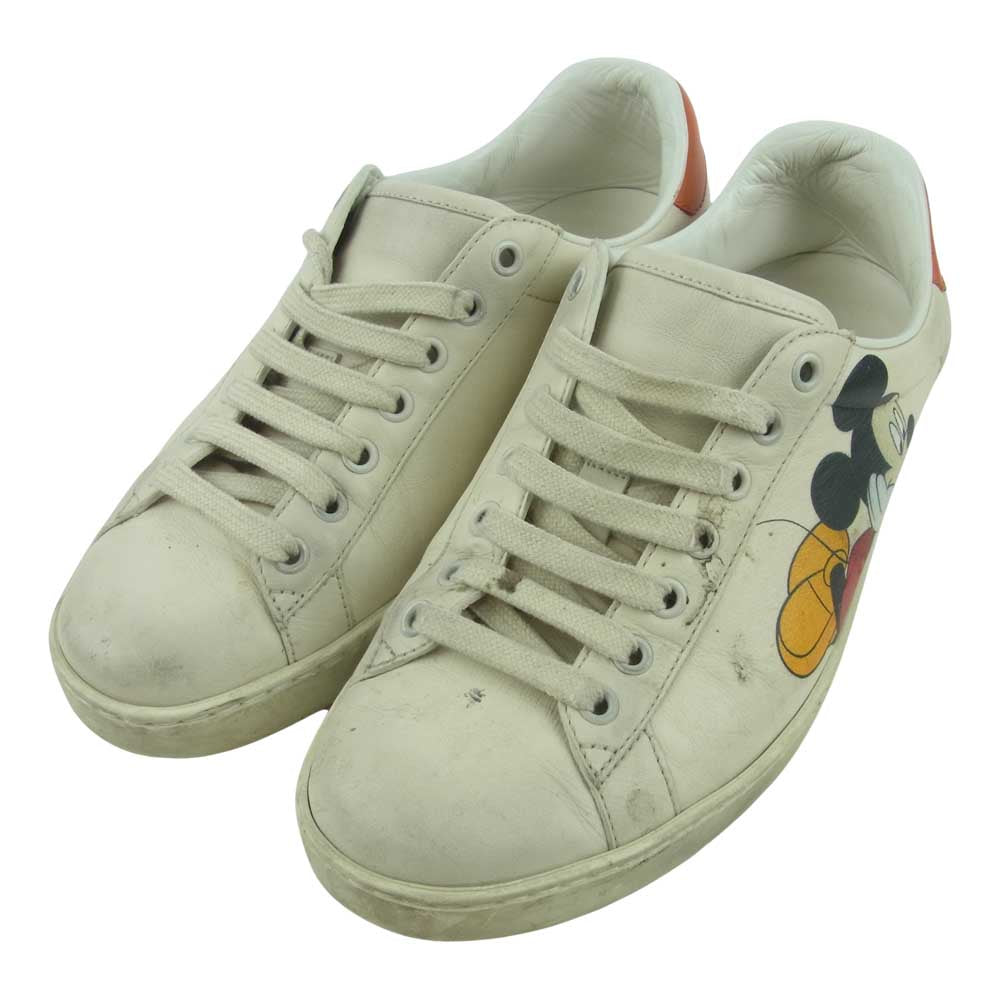 GUCCI グッチ × Disney ディズニー ミッキー 603697 ローカット スニーカー オフホワイト系 6【中古】