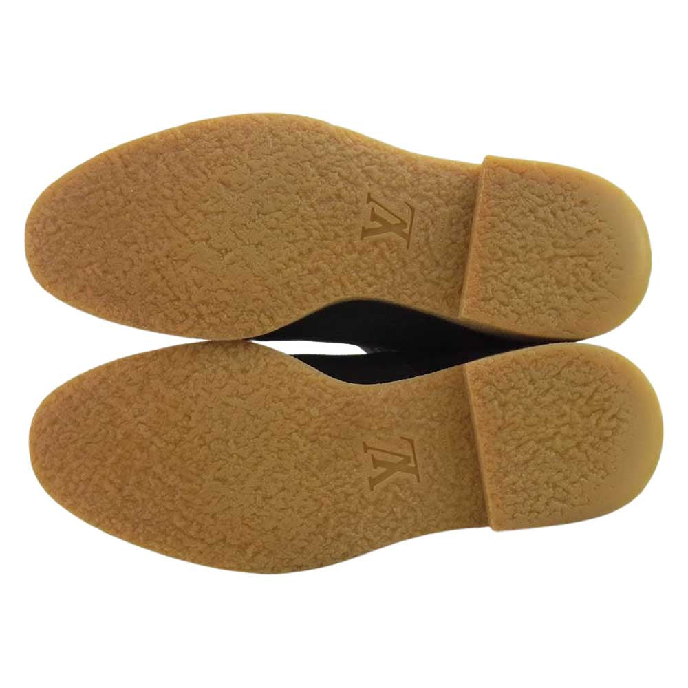 LOUIS VUITTON ルイ・ヴィトン レザー スエード ペコス ミドル ブーツ ブラック系 6【中古】