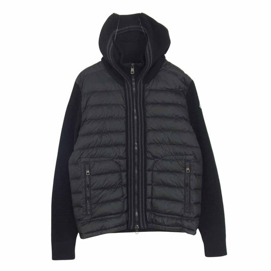 MONCLER モンクレール MAGLIONE TRICOT CARDIGAN ニット切替 ダウン ジャケット ブラック系 M【中古】