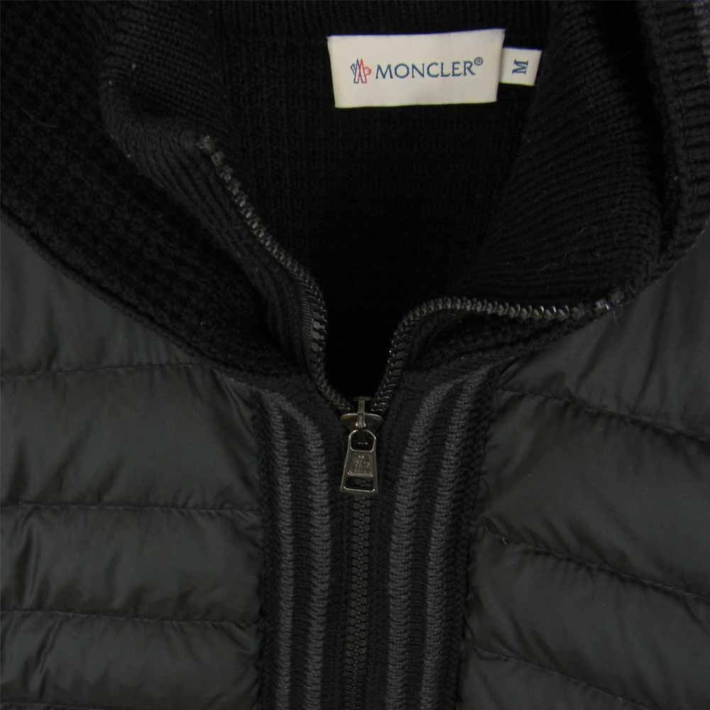 MONCLER モンクレール MAGLIONE TRICOT CARDIGAN ニット切替 ダウン ジャケット ブラック系 M【中古】