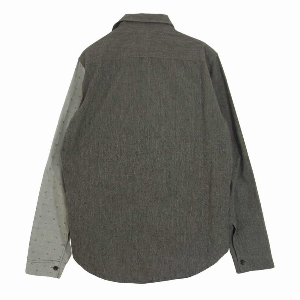 LOUIS VUITTON ルイ・ヴィトン 国内正規品 モノグラム切替 長袖 シャツ グレー系 S【中古】